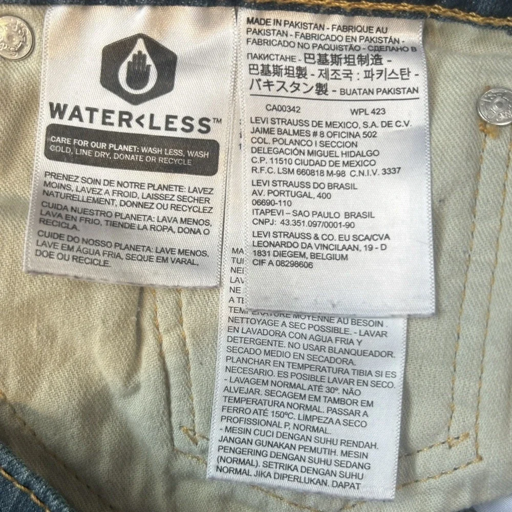 LEVI'S 510 Skinny Jeans Mens 32x30 Mid-Rise Medium Wash Stretch Denim WaterLess